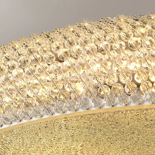ZOWALA - Modern Crystal Drum Metal Hallway Flush Mount Silver 2-Light Image - 20