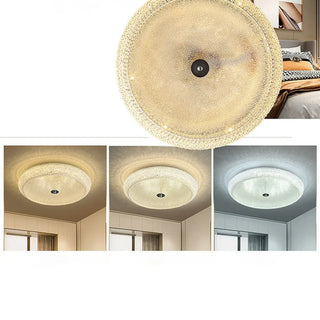 ZOWALA - Modern Crystal Drum Metal Hallway Flush Mount Silver 2-Light Image - 22