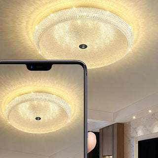 ZOWALA - Modern Crystal Drum Metal Hallway Flush Mount Silver 2-Light Image - 23
