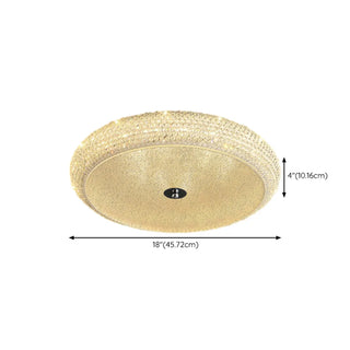 ZOWALA - Modern Crystal Drum Metal Hallway Flush Mount Silver 2-Light Image - 25