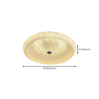 ZOWALA - Modern Crystal Drum Metal Hallway Flush Mount Silver 2-Light Image - 26