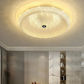 ZOWALA - Modern Crystal Drum Metal Hallway Flush Mount Silver 2-Light Image - 9