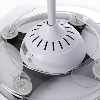 Adjustable Simple Drum Round Ceiling Fan with LED Light Zowala Image - 5