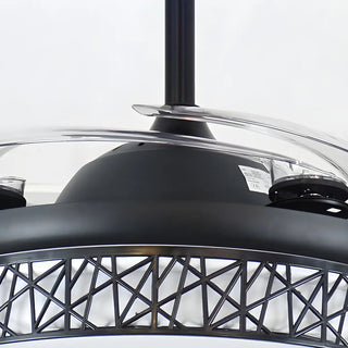 Adjustable Simple Drum Round Ceiling Fan with LED Light Zowala Image - 8