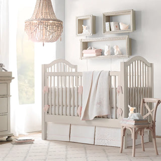 ZOWALA - Distressed White Solid Wood Beaded Chandelier Image - 5