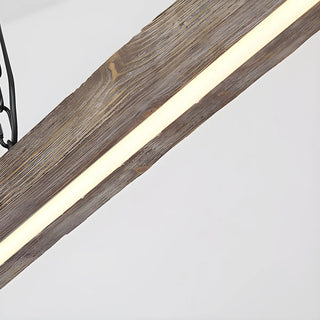 ZOWALA - Distressed Wood Rectangle Chain LED Chandelier Image - 7