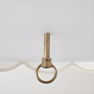 ZOWALA - Umbrella Fabric Bedroom Downrod Beige Dome Chandelier Image - 10