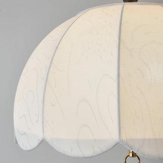 ZOWALA - Umbrella Fabric Bedroom Downrod Beige Dome Chandelier Image - 11