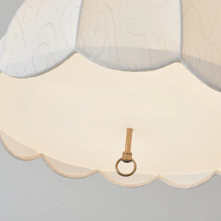 ZOWALA - Umbrella Fabric Bedroom Downrod Beige Dome Chandelier Image - 12