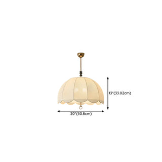 ZOWALA - Umbrella Fabric Bedroom Downrod Beige Dome Chandelier #size