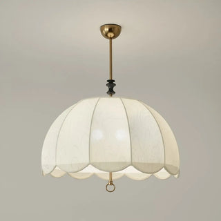 ZOWALA - Umbrella Fabric Bedroom Downrod Beige Dome Chandelier Image - 7