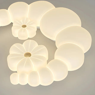Dreamy White Crescent Resin Flush Mount Ceiling Light Zawala Image - 15