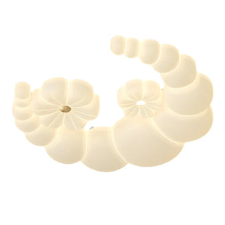 Dreamy White Crescent Resin Flush Mount Ceiling Light Zawala Image - 16