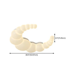 Dreamy White Crescent Resin Flush Mount Ceiling Light Zawala Image - 18