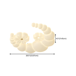 Dreamy White Crescent Resin Flush Mount Ceiling Light Zawala Image - 19