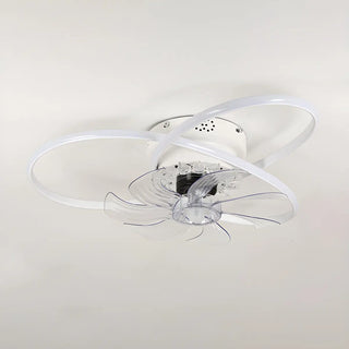 Unique Dual Ring Recessed Ceiling Fan with LED Light Zawala Image - 11