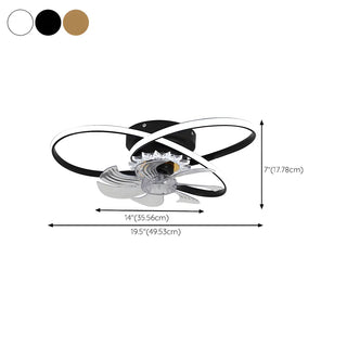 Unique Dual Ring Recessed Ceiling Fan with LED Light Zawala #size