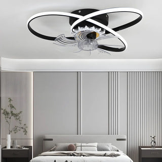 Unique Dual Ring Recessed Ceiling Fan with LED Light Zawala Image - 4