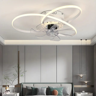 Unique Dual Ring Recessed Ceiling Fan with LED Light Zawala Image - 5