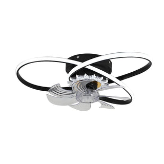 Unique Dual Ring Recessed Ceiling Fan with LED Light Zawala Image - 6