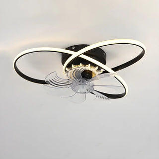 Unique Dual Ring Recessed Ceiling Fan with LED Light Zawala Image - 8