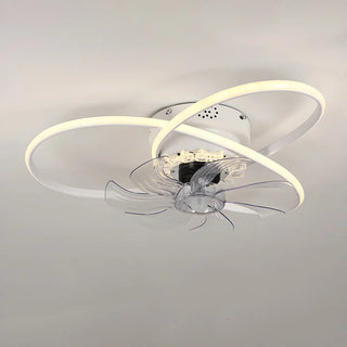 Unique Dual Ring Recessed Ceiling Fan with LED Light Zawala Image - 9