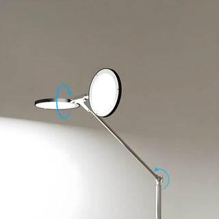 ZOWALA - Dual Round LED Silver Adjustable Floor Lamp Image - 10