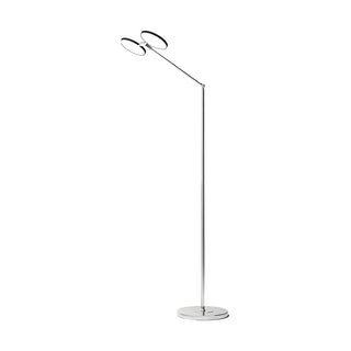 ZOWALA - Dual Round LED Silver Adjustable Floor Lamp Image - 13