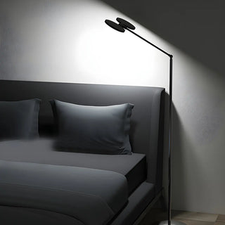 ZOWALA - Dual Round LED Silver Adjustable Floor Lamp Image - 5