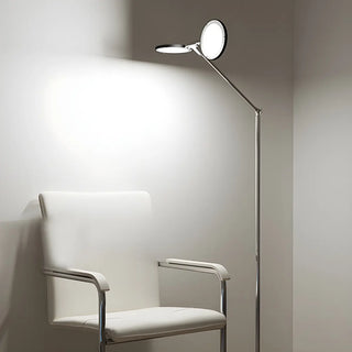 ZOWALA - Dual Round LED Silver Adjustable Floor Lamp Image - 6