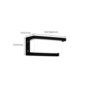 Durable Waterproof Black Square Outdoor Wall Sconce Zawala #size