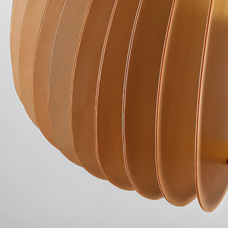Elegant 1 Light Simple Brown Dish Pendant Lamp with Solid Wood Shade and String Mounting Zawala Image - 8