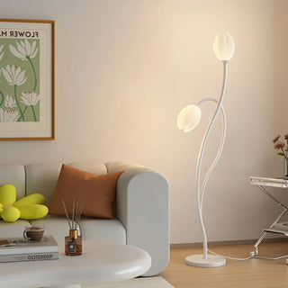 2-Light Bedroom Elegant Tulip Metal Floor Lamp Zawala Image - 4