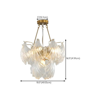 ZOWALA - Elegant Large Glass Shell Gold Chandelier for Living Room #size