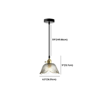 ZOWALA - Elegant Dining Room Floral Glass Pendant Light Gold #size