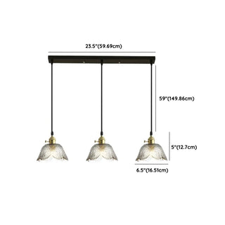 ZOWALA - Elegant Dining Room Floral Glass Pendant Light Gold Image - 12