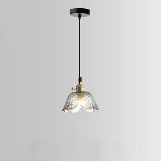 ZOWALA - Elegant Dining Room Floral Glass Pendant Light Gold Image - 7