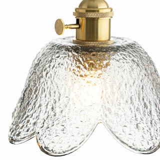 ZOWALA - Elegant Dining Room Floral Glass Pendant Light Gold Image - 9
