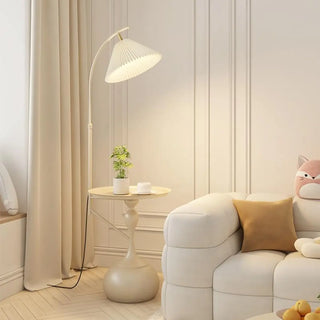 Adjustable Pleated Modern Arc Side Table Floor Lamp Zawala Image - 5