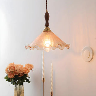 ZOWALA - Contemporary Clear Amber Glass Bell Pendant Light Image - 1