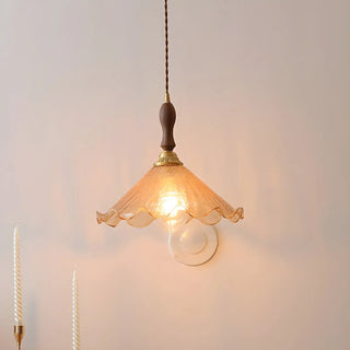 ZOWALA - Contemporary Clear Amber Glass Bell Pendant Light Image - 2