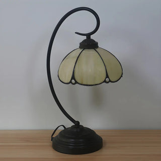 Elegant Tiffany Floral Glass Nightstand Table Lamp Zawala Image - 4