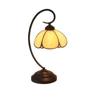 Elegant Tiffany Floral Glass Nightstand Table Lamp Zawala Image - 5