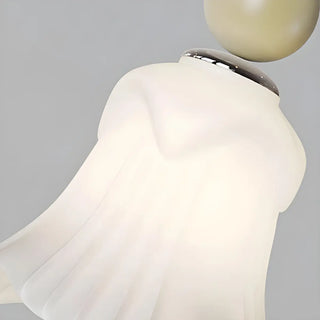 Elegant Flower White Glass Bedroom Pendant Light Zawala Image - 12