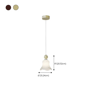 Elegant Flower White Glass Bedroom Pendant Light Zawala #size
