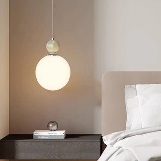 Elegant Flower White Glass Bedroom Pendant Light Zawala Image - 6