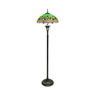 Baroque Dragonfly Stained Glass Yellow Metal Floor Lamp Zawala Image - 10