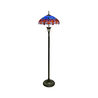 Baroque Dragonfly Stained Glass Yellow Metal Floor Lamp Zawala Image - 11