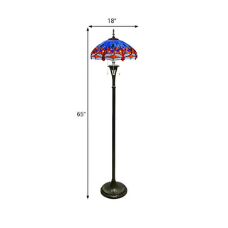Baroque Dragonfly Stained Glass Yellow Metal Floor Lamp Zawala #size