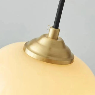 ZOWALA - Modern Bedroom Walnut Beige Resin Bell Pendant Light Image - 11